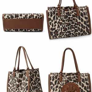 Tory Burch Ella Leopard Print Canvas Tote | Excellent Condition